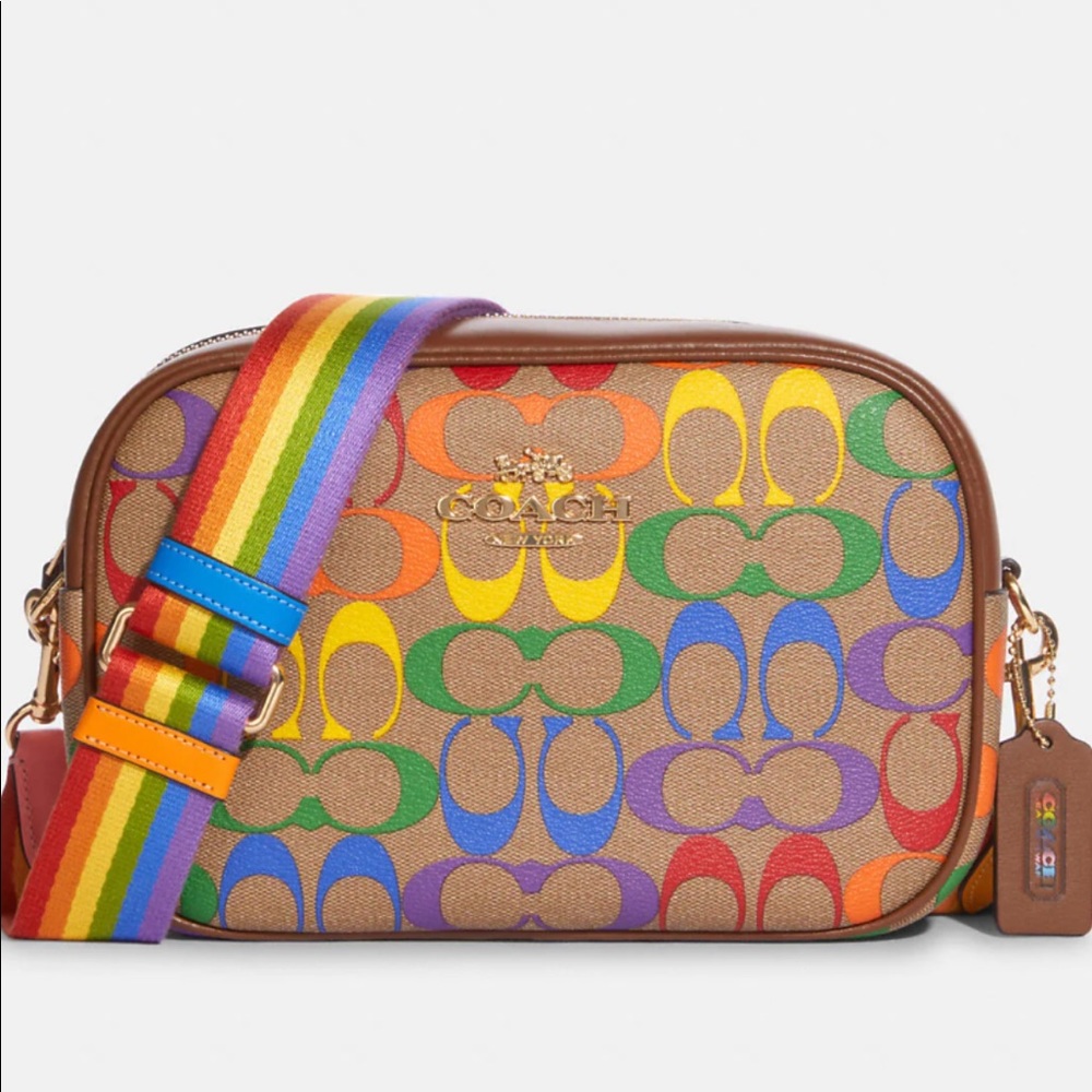 COACH Jamie Camera Bag In Rainbow Signature Canvas